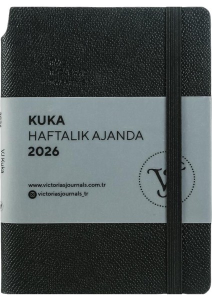 Kuka 2026 Haftalık Ajanda A6 (9x14 cm) Esnek Kapak Ivory 80gr.
