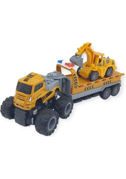 Iş Makinası Taşıyan Sürtmeli Çekici Araç Seti - Excavator (Lisinya)