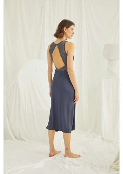 Monamise Göğüs ve Sırt Dekolteli Dantelli Yırtmaçlı Askılı Gecelik fiyatları