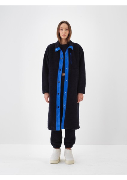 Kadın Lacivert Oversize Polar Sweatmont