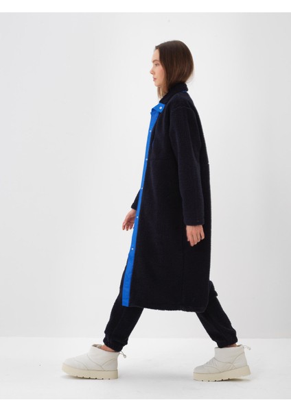 Kadın Lacivert Oversize Polar Sweatmont