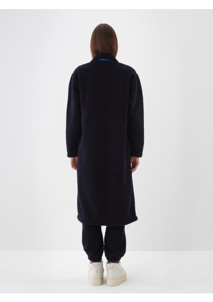 Kadın Lacivert Oversize Polar Sweatmont