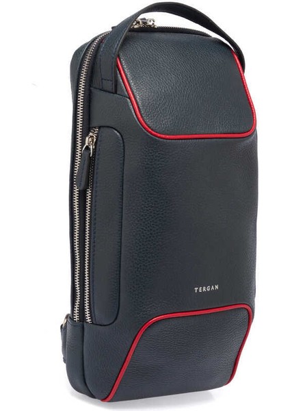 Lacivert Hakiki Deri Erkek Çapraz Askılı Çanta - S1AC00021455-N74