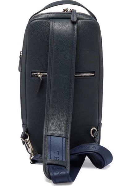 Lacivert Hakiki Deri Erkek Çapraz Askılı Çanta - S1AC00021455-N74