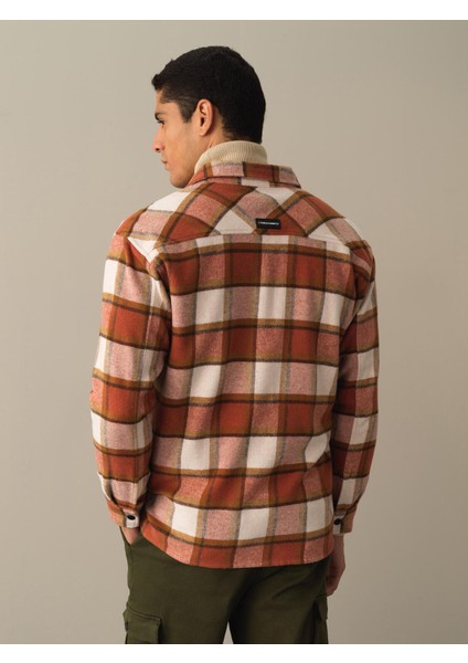 Erkek Camel Oversize Fermuarlı Gömlek Ceket