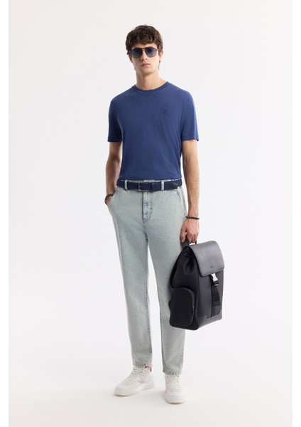 Erkek Mavi %100 Pamuk Oslo Carrot Fit Jean Pantolon A51Y3550