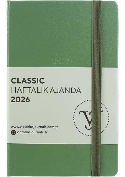 Classic 2026 Haftalık Ajanda A6 (9x14 cm) Sert Kapak Ivory 70gr.