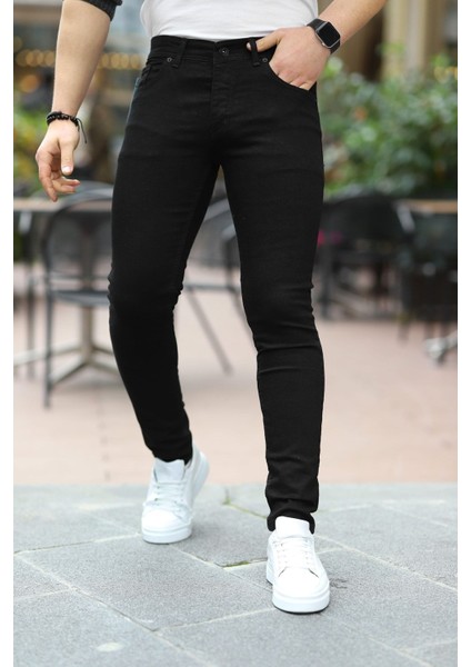 Erkek Jeans Slim Fit Likralı Denim Siyah Kot Pantolon fiyatları