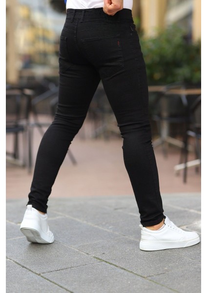 Erkek Jeans Slim Fit Likralı Denim Siyah Kot Pantolon modelleri