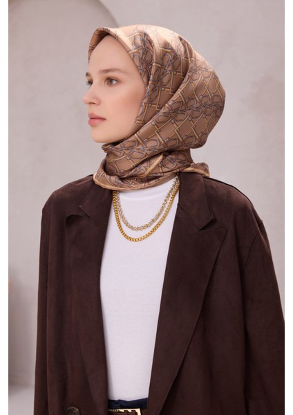 Geometrik Desen Ipek Twill Eşarp 4214D01 05