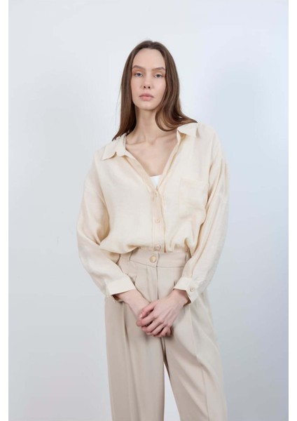 Kadın Taş Oversize Gömlek | Düşük Omuzlu Cep Detaylı | Rahat Kalıp fiyatları