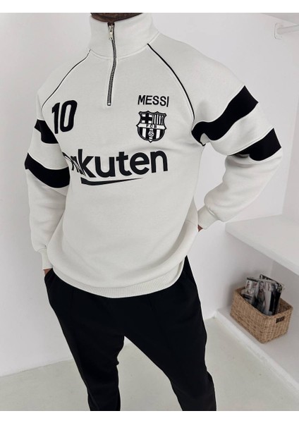 Oversıze Kaliteli Şardonlu Sweatshırt - Messı 10 Barcelona Sweat Kapüşonlu modelleri