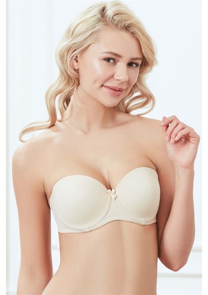 Arias Closet Balenli Desteksiz Dolgusuz Askısız Straplez Günlük Klasik T-Shirt Sütyeni