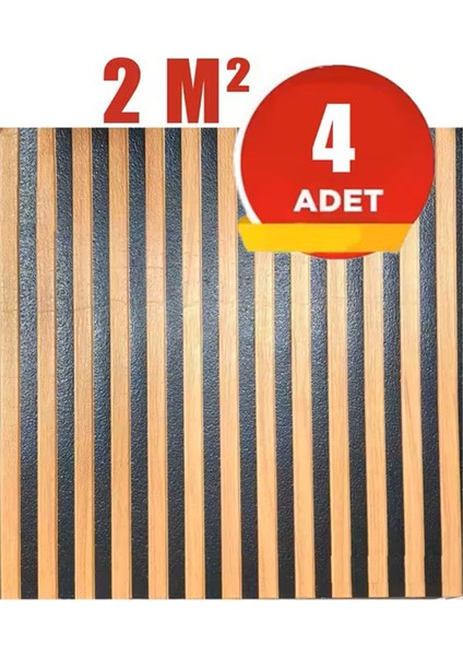 70X70CM 0,50M² Lambri Panel Ahşap Duvar Çıtası Desenli Kendinden Yapışkanlı Akustik Duvar Paneli Köpük -1401