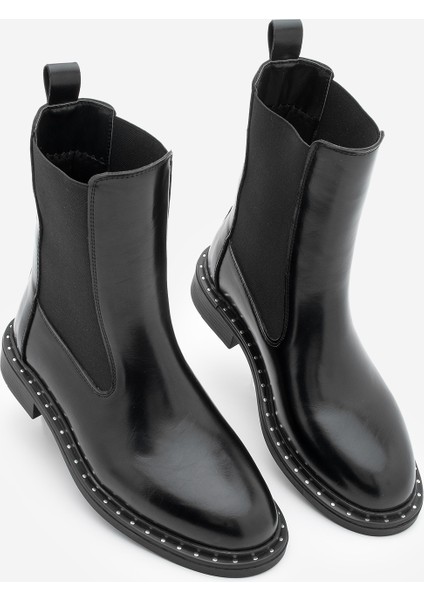 Kadın Troklu Çift Lastikli Günlük Bot Yuvin Siyah