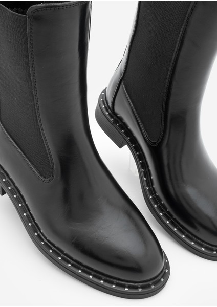 Kadın Troklu Çift Lastikli Günlük Bot Yuvin Siyah