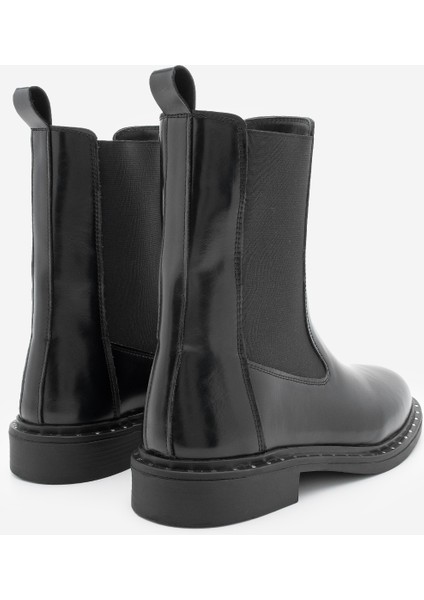 Kadın Troklu Çift Lastikli Günlük Bot Yuvin Siyah