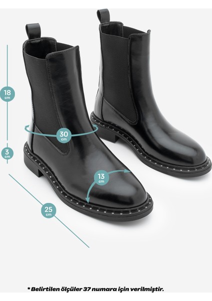 Kadın Troklu Çift Lastikli Günlük Bot Yuvin Siyah