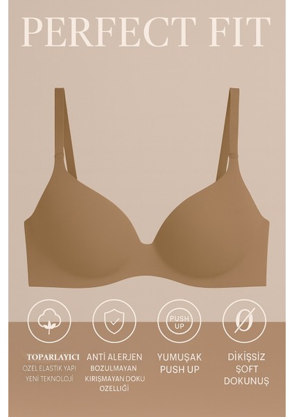 Dikişsiz Toparlayıcı Sütyen • Yumuşak Push-Up • Anti Alerjen Rahat Sütyen
