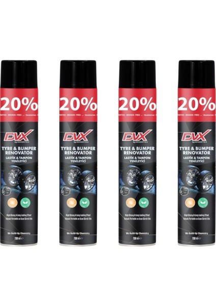 Aero Lastik Parlatıcı Sprey 750 ml x 4 Adet