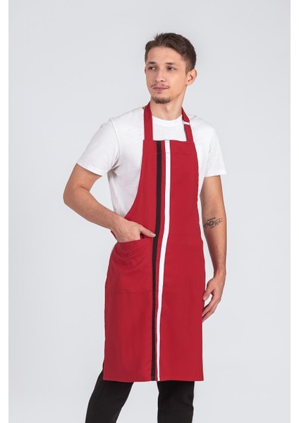 Erkek Boyundan Asmalı Çizgili Barista Şef Mutfak Önlüğü modelleri