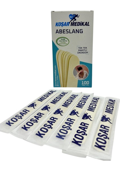 Abeslang Tek Kullanımlık Tahta Dil Basacağı 100LÜ 10 Kutu 1000 Adet