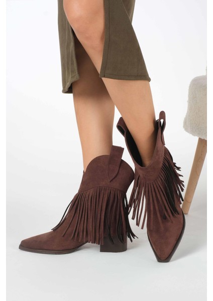 Riez Kahverengi Püsküllü Kadın Bot
