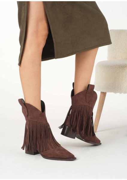 Riez Kahverengi Püsküllü Kadın Bot fiyatları