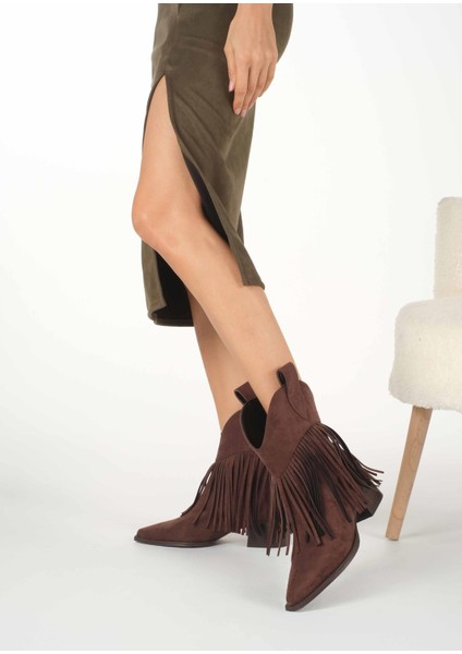 Riez Kahverengi Püsküllü Kadın Bot modelleri