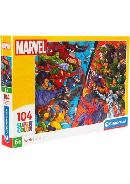 104 Parça Supercolor Puzzle: Marvel Heroes Vs Villains