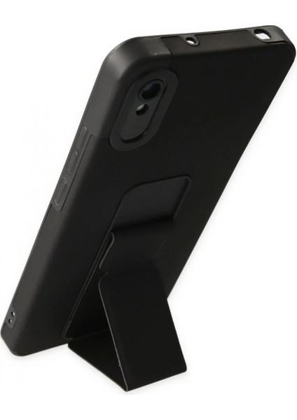 Xiaomi Redmi 9A Kılıf Mega Standlı Silikon - Siyah modelleri