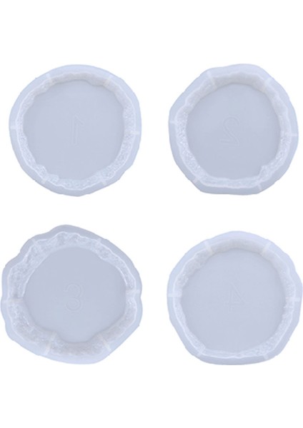 Epoksi Büyük Kristal Köşeli Bardak Altlığı 4 Lü Set