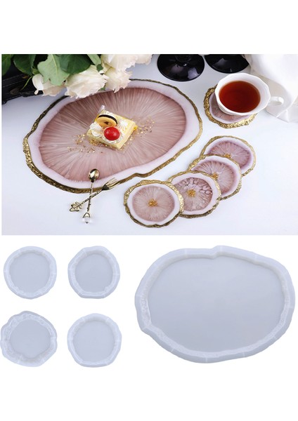 Epoksi Büyük Kristal Köşeli Bardak Altlığı 4 Lü Set modelleri