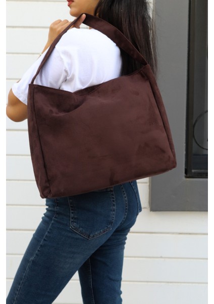 Hathor Kadın Shopper Tek Saplı Süet Omuz Çantası