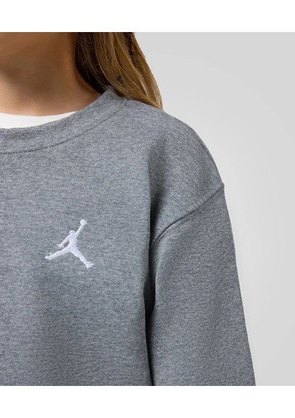Nıke Jordan Brooklyn Fleece Gri Çift Iplik Çocuk Sweatshırt 95D389 fiyatları