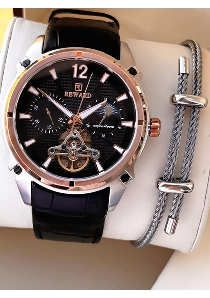 Italyan Bileklik Hediyeli Deri Kordon Otomatik Mekanizma 5 Atm Erkek Kol Saati W.145529.1