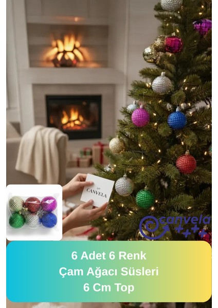 Yılbaşı Çam Ağacı Süsleri Toplar 6 cm 6'lı Set Yeni Yıl Süslemesi Noel Hediyesi Lüks Toplar fiyatları