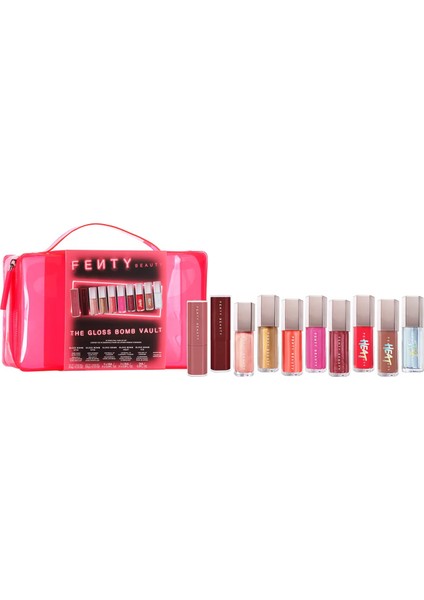 Gloss Bomb Vault - 10’lu Büyük Boy Lip Gloss Seti 8 x 9ml + 2 x 3,6g