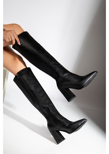 Berny Topuklu Streç Çizme