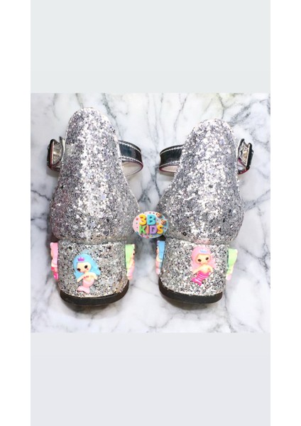 Peruklu Deniz Kızı Kostüm Topuklu Ayakkabı Set (Ayakkabı Numarasını Mesaj Atınız 26-30 Arasıdır)