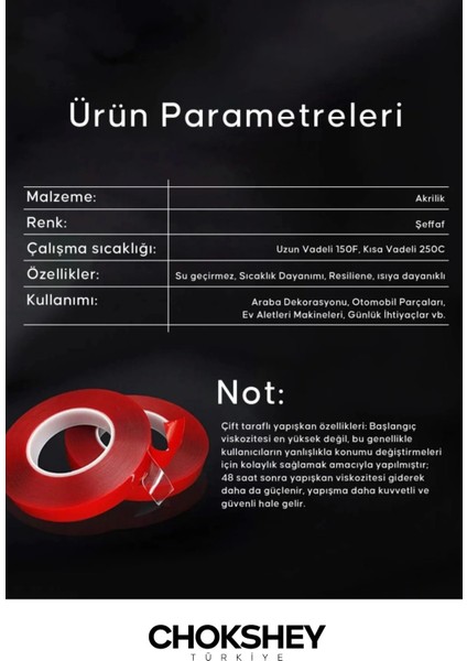 Premium Şeffaf 50 kg Ekstra Güçlü Iç Dış Mekan Uyumlu 18MMX2M Çift Taraflı Vhb Silikon Bant - 2 Adet modelleri