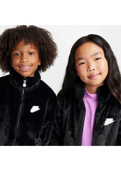 Nıke Faux Fur Siyah Kız Çocuk Yapay Kürk Ceket 86M137 fırsatları
