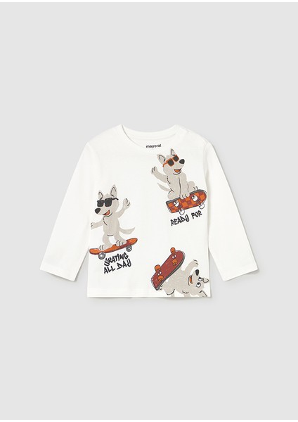 Skate Beli Paçası Lastiklki Pantolon Sweat Takım (01-04 Yaş Arası Bedenler) - Ekru-Antrasit fiyatları