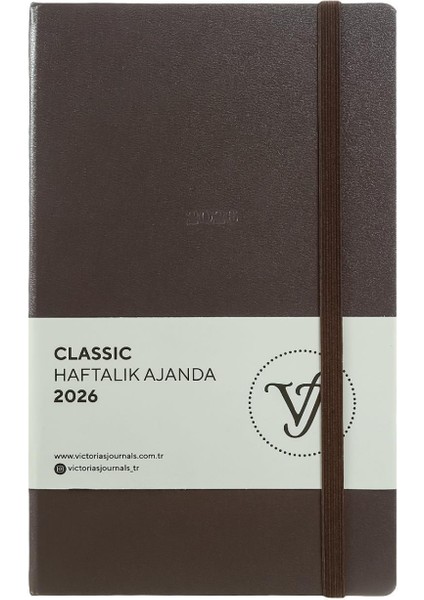 Classic 2026 Haftalık Ajanda 13x21 cm Sert Kapak Ivory 100gr.