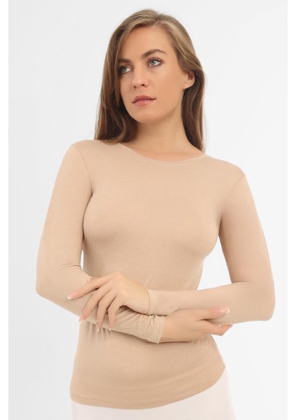 Ten Kadın Bambu Tişört Uzun Kollu Fanila Badi