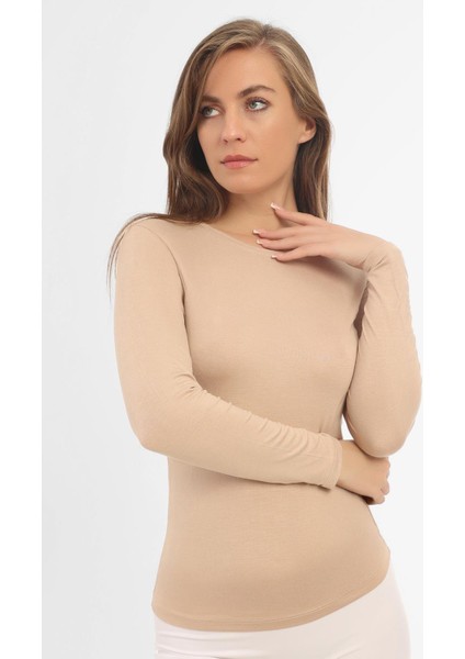 Ten Kadın Bambu Tişört Uzun Kollu Fanila Badi