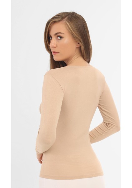 Ten Kadın Bambu Tişört Uzun Kollu Fanila Badi