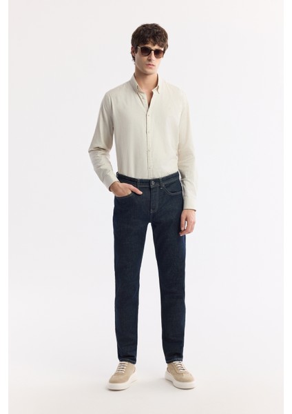 Erkek İndigo Pamuklu Berlin Slim Fit Jean Pantolon A51Y3530