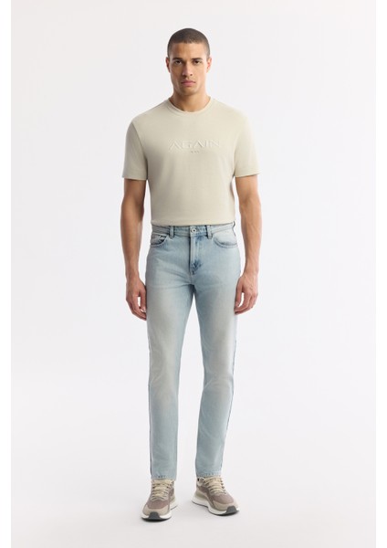 Erkek Açık Mavi Pamuklu Berlin Slim Fit Jean Pantolon A51Y3525