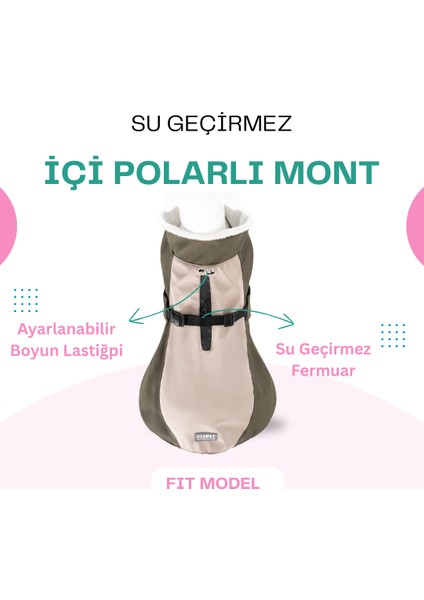 Köpek Mont Yağmurluk, Içi Polarlı, Yağmur Rüzgar Geçirmez, Kolay Giydirilir, Köpek Kıyafet Elbise